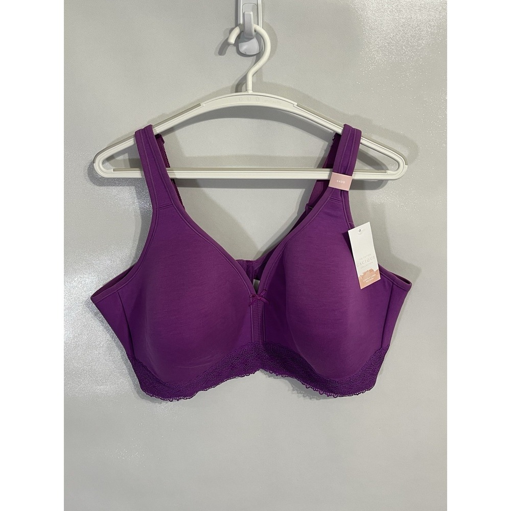 NEW Cacique Size 44DD Lightly Lined No Wire Purple Bra MSRP $49